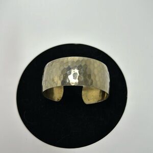 Hammered finish sterling silver cuff bracelet